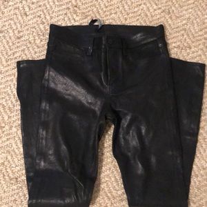 J Brand Leather Zipper Jeans 27
